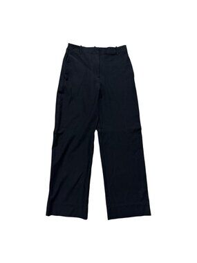 Banana Republic Modern Straight Wide Leg Pants Black Stretch Career Size 4